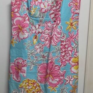 Lilly Pulitzer Turquoise, Pink & Yellow Floral Dress